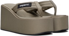 Coperni Gray Branded Wedge Sandals