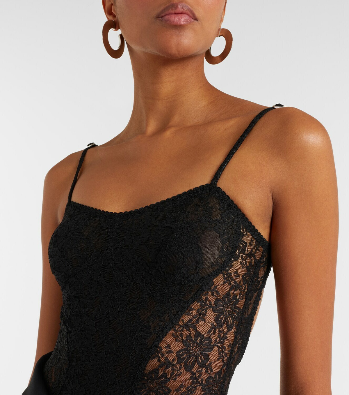 The Attico Floral lace bodysuit