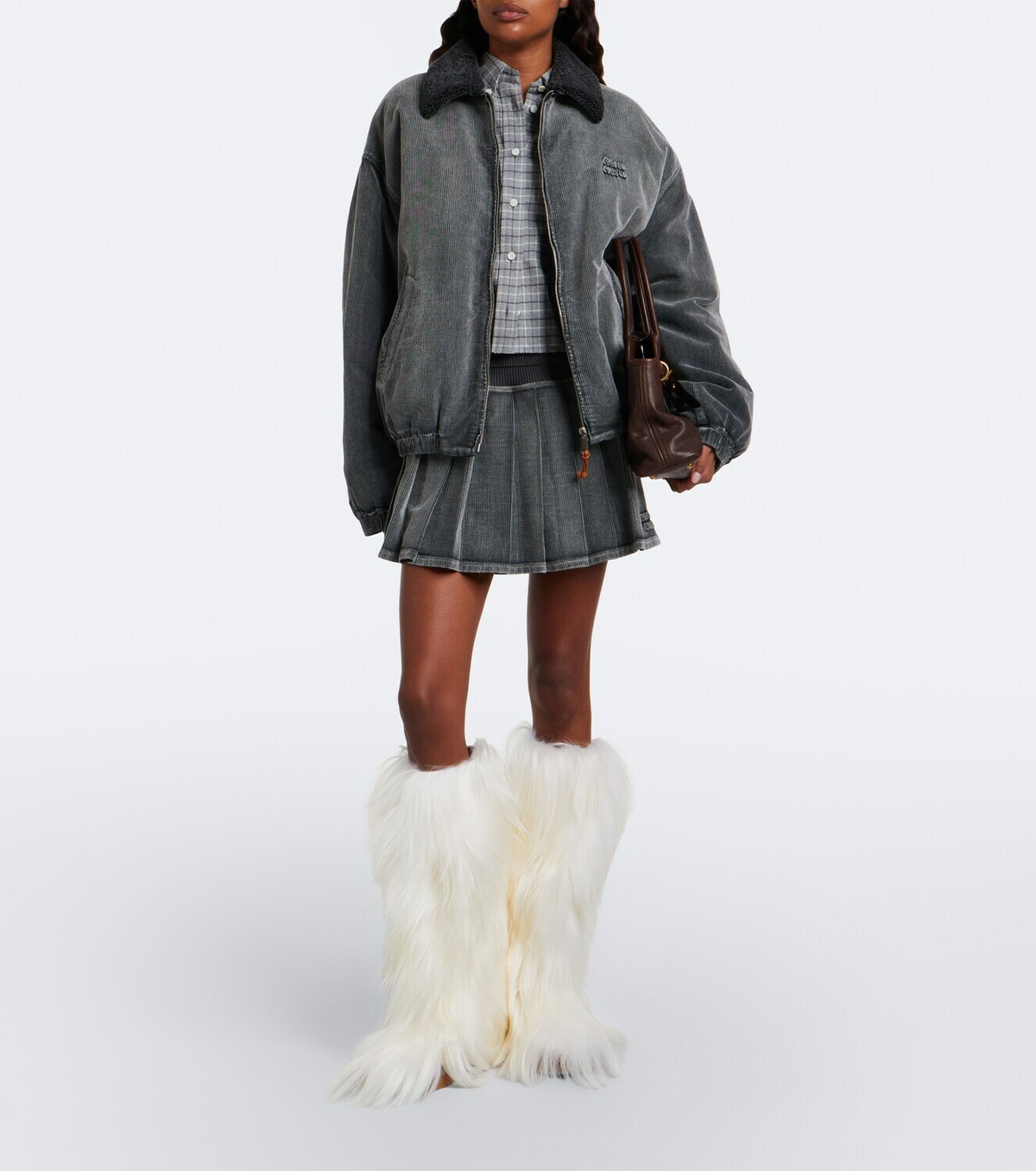 Paris Texas Napa shearling knee-high boots