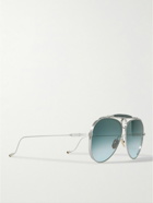 Jacques Marie Mage - Diamond Cross Ranch Aviator-Style Silver-Tone Sunglasses