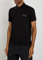 Moncler Logo-print Cotton Polo Shirt Black