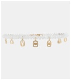 Sydney Evan Multi-charm 14kt gold necklace with moonstone and diamonds