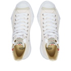 Maison MIHARA YASUHIRO Men's Hank High Original Sole Toe Cap Canvas Sneakers in White