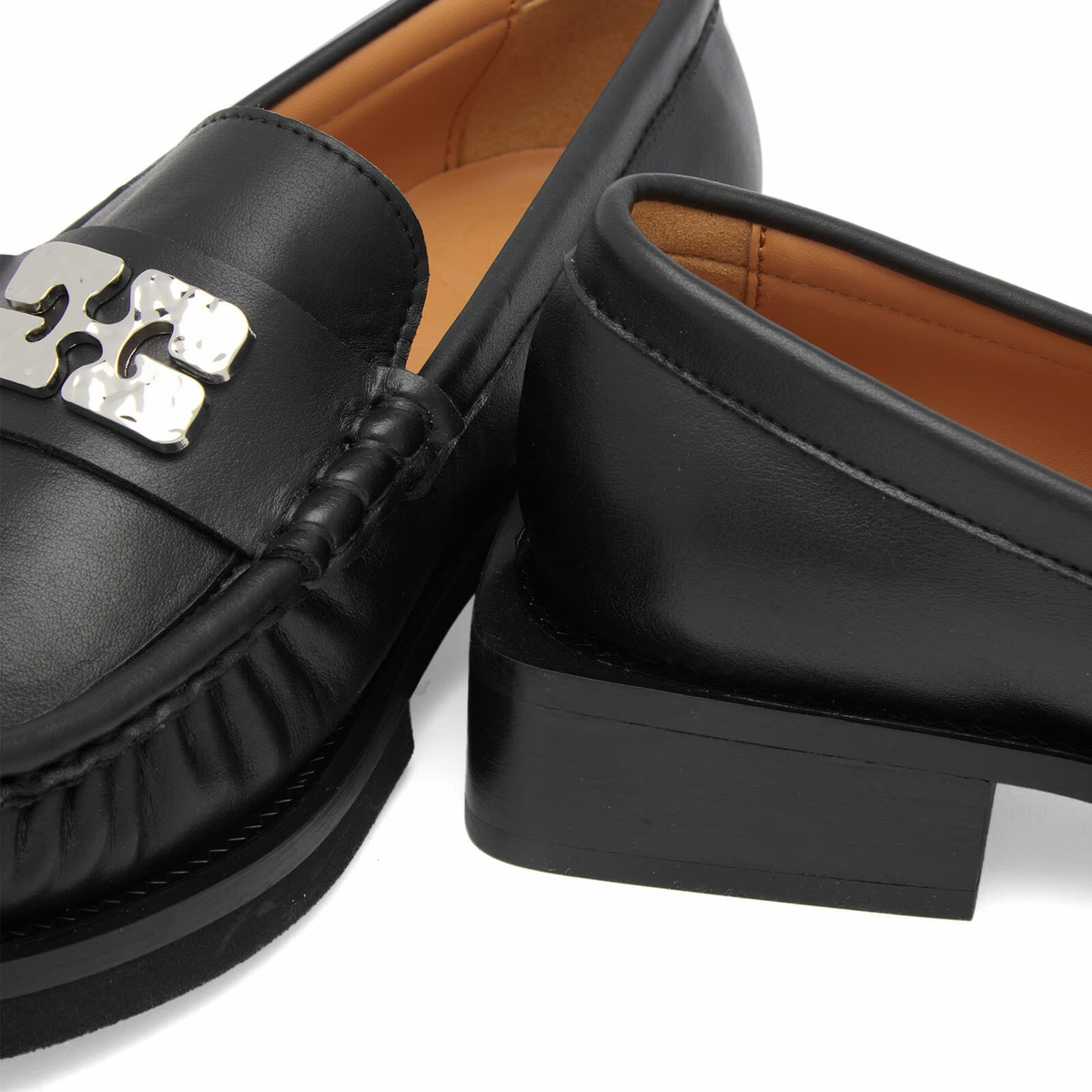 GANNI Women's Butterfly Logo Loafer in Black GANNI
