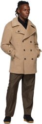 Ring Jacket Tan Double Face Herringbone Peacoat
