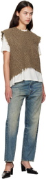 R13 Brown Wool Boyfriend Cable Sweater Vest