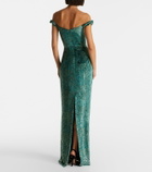 Markarian Yolanda off-shoulder brocade gown