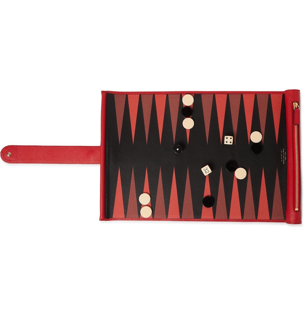 Photo: Smythson - Cross-Grain Leather Backgammon Set - Red