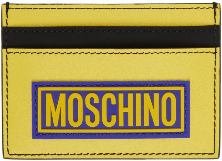 Photo: Moschino Yellow & Blue Two-Tone Card Holder