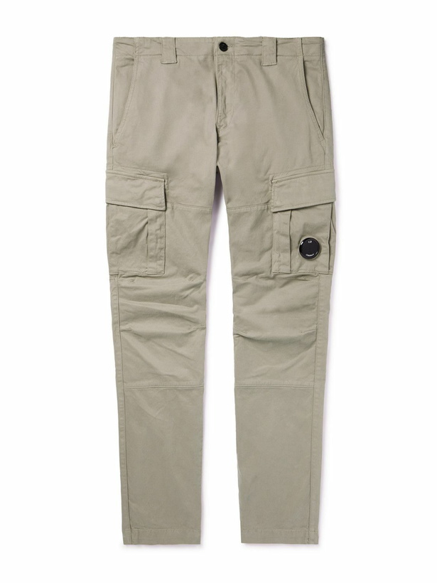 Photo: C.P. Company - Slim-Fit Logo-Appliquéd Cotton-Blend Cargo Trousers - Green