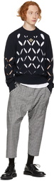 Stefan Cooke Black & White Check Cropped Trousers