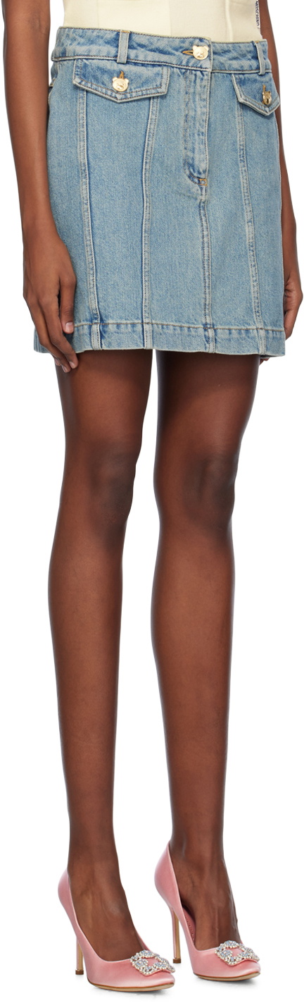 Moschino Blue Faded Denim Miniskirt