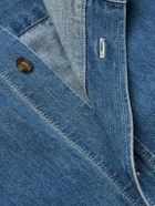 CELINE - Logo-Embroidered Denim Shirt - Blue