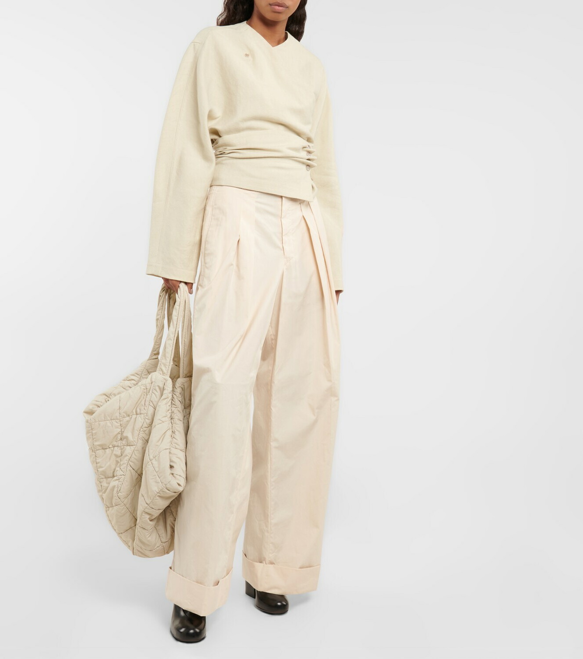 Lemaire - Linen and wool wrap top Lemaire