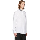 Dolce and Gabbana White Logo Patch Martini Fit Shirt