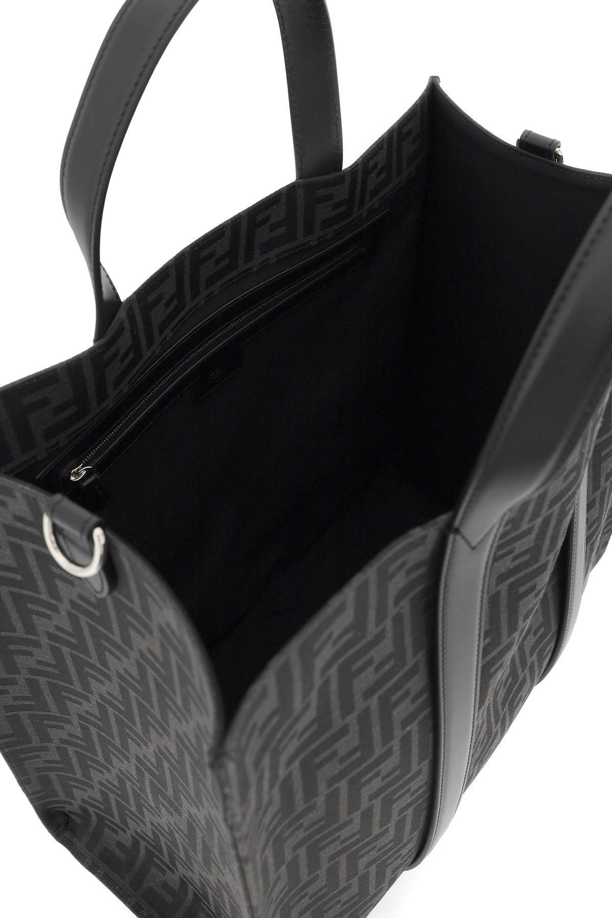 FENDI recycled ff jacquard fabric tote bag Black