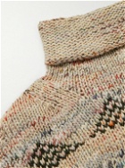 Acne Studios - Kimothy Distressed Jacquard-Knit Rollneck Sweater - Neutrals