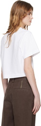 Off-White White Big Logo Bookish Crop T-shirt