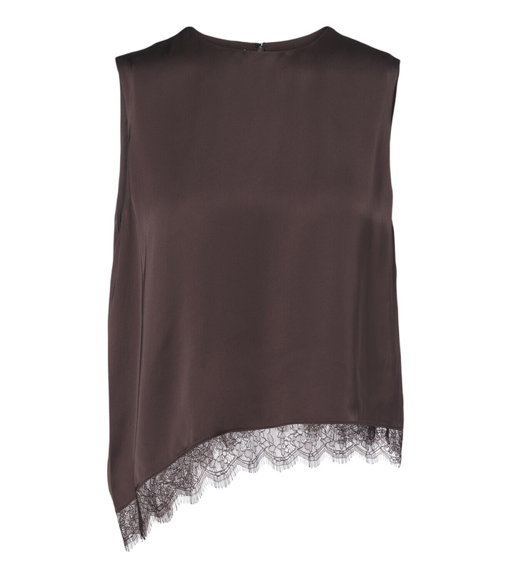 Photo: Vince Lace-trimmed satin top