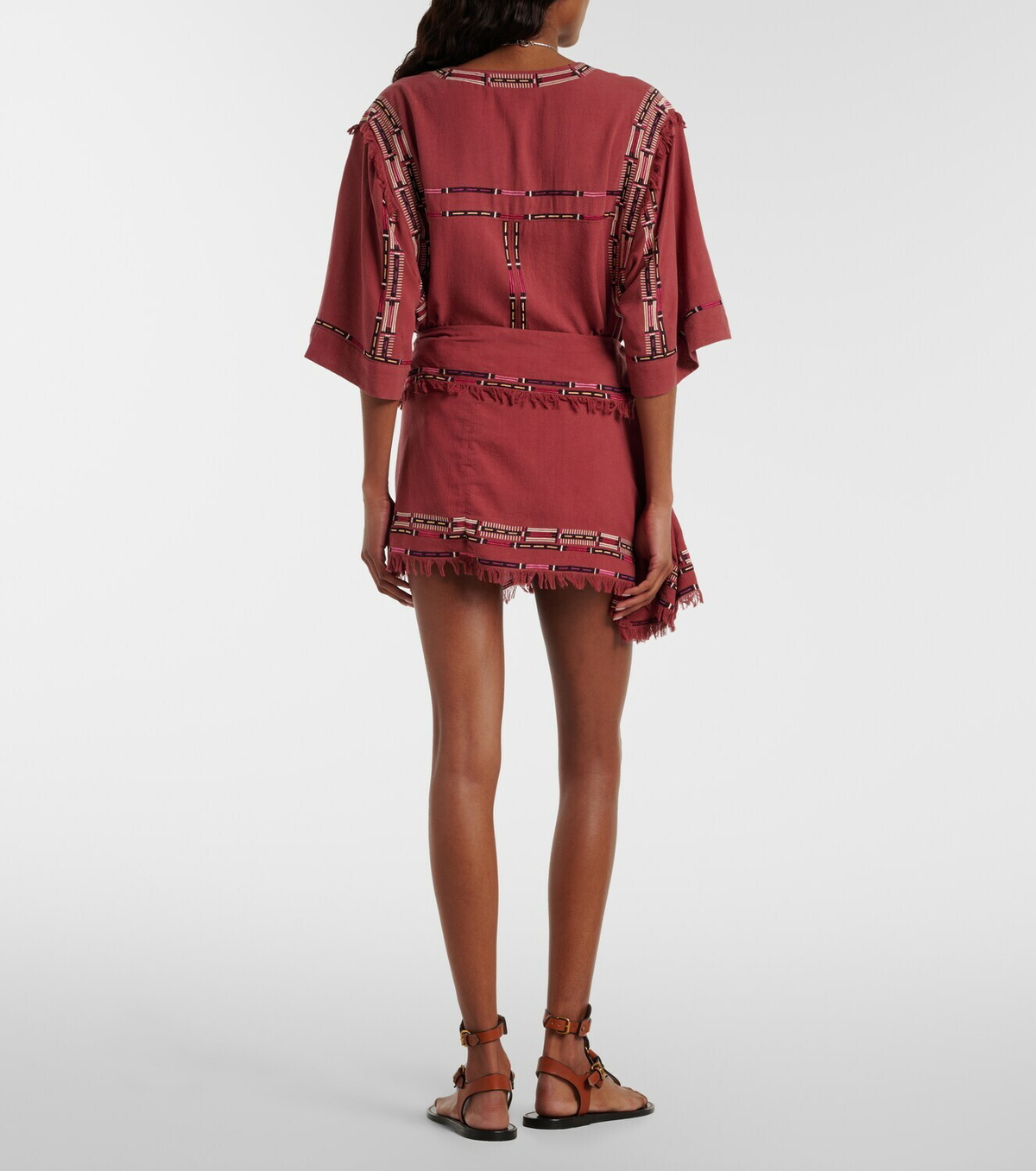 Isabel Marant Feriel embroidered silk wrap miniskirt