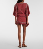 Isabel Marant Feriel embroidered silk wrap miniskirt