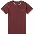 Fred Perry Authentic Men's Twin Tipped T-Shirt in Oxblood