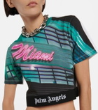 Palm Angels - Printed cropped cotton T-shirt