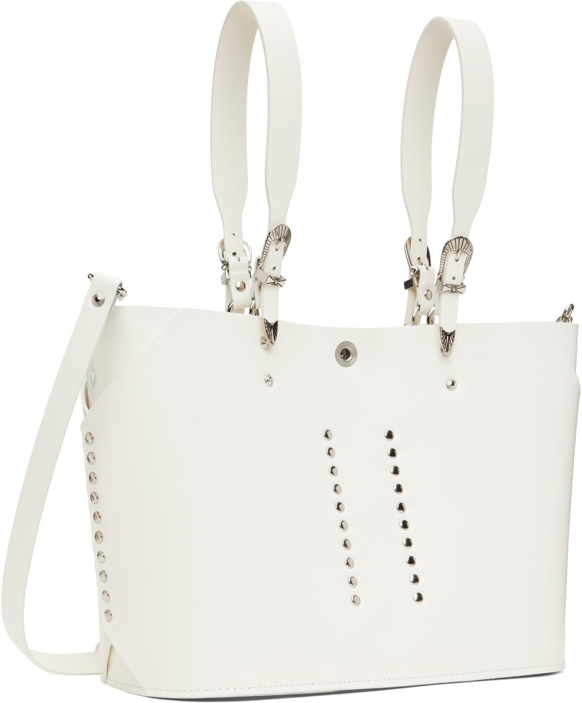 Toga Pulla White Big Leather Tote