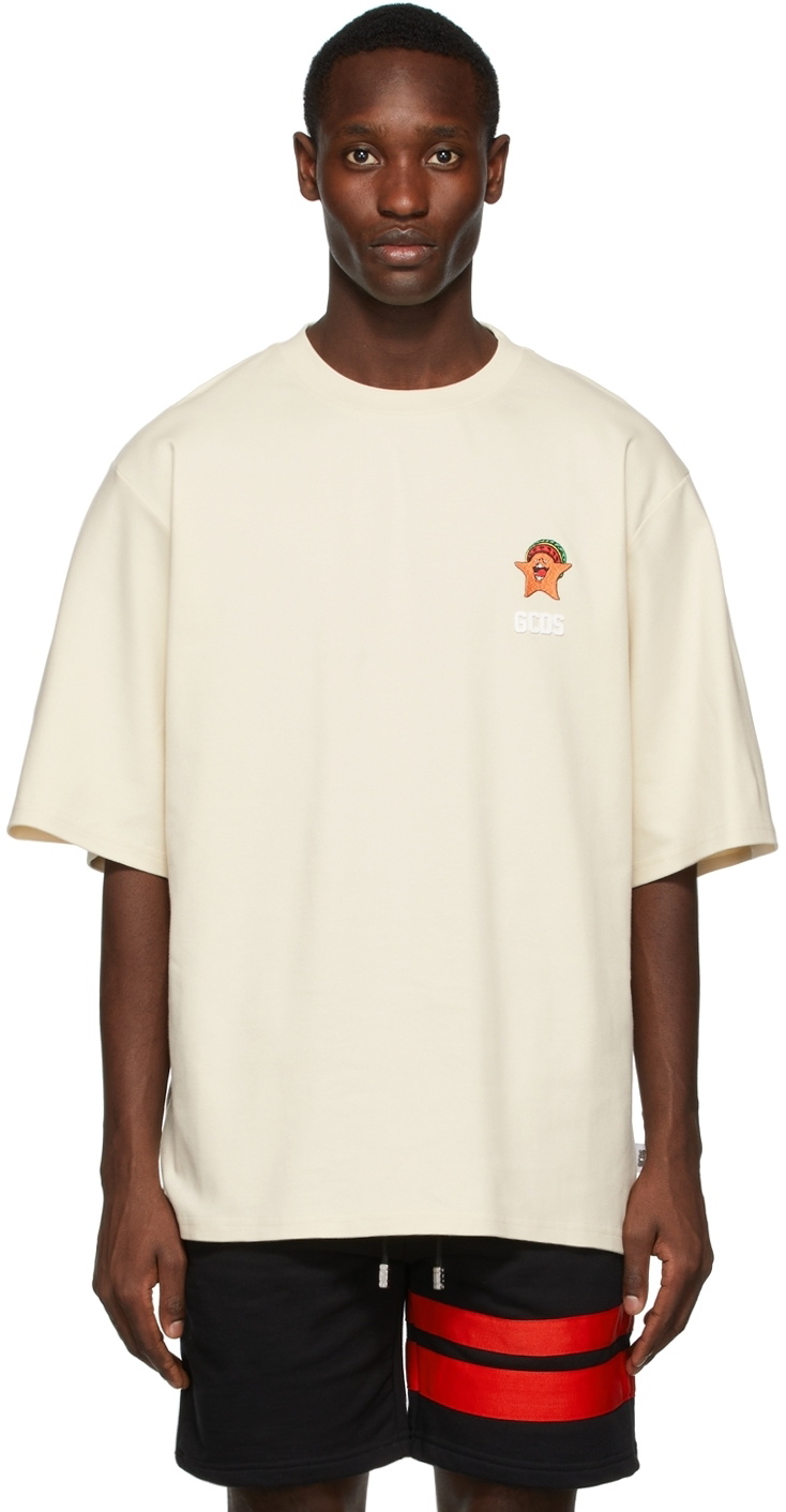 GCDS Beige One Piece Edition Pappagu T-Shirt GCDS