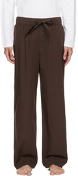 Tekla Brown Poplin Pyjama Pants