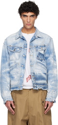 Dsquared2 Blue Light Ripped Wash '70s Denim Jacket
