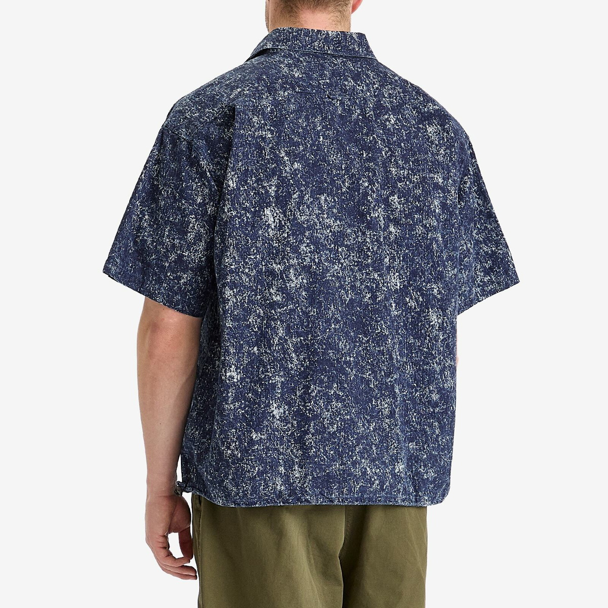 Uniform Experiment Men's Indigo Print Fishing Shirt in White