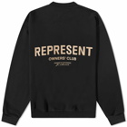 Represent Owners Club Crew Sweat in Off Black
