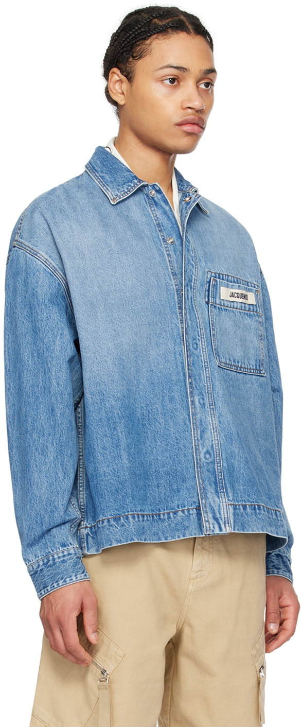 JACQUEMUS Blue Les Sculptures 'La chemise de-Nîmes' Shirt