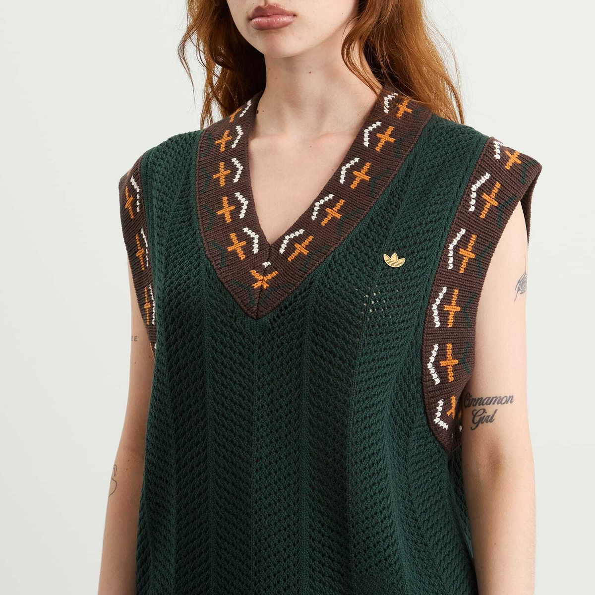 Adidas Women's x Clot Knitted Vest in Green Night