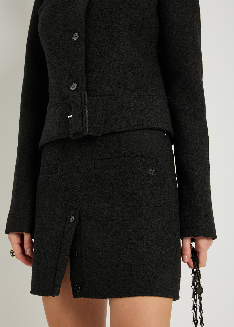 Courrèges Tweed Mini Skirt Black