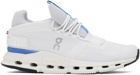 On White & Blue Cloudnova Sneakers