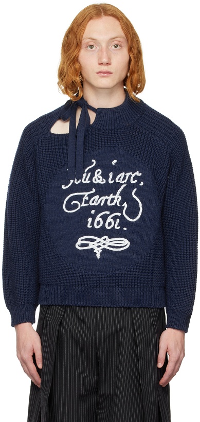 Photo: S.S.Daley Navy 'You & I Are Earth' Sweater