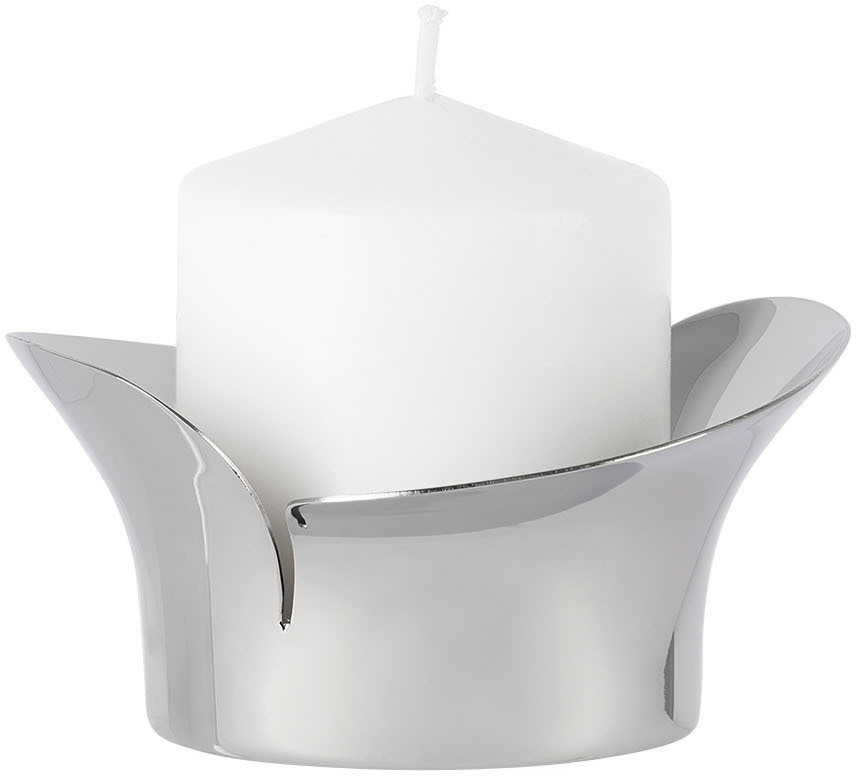 Jensen Silver Bloom Pillar Candle Holder Jensen