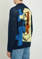 Bode Chapeau Colour-blocked Brushed Alpaca-blend Cardigan Multicoloured 1