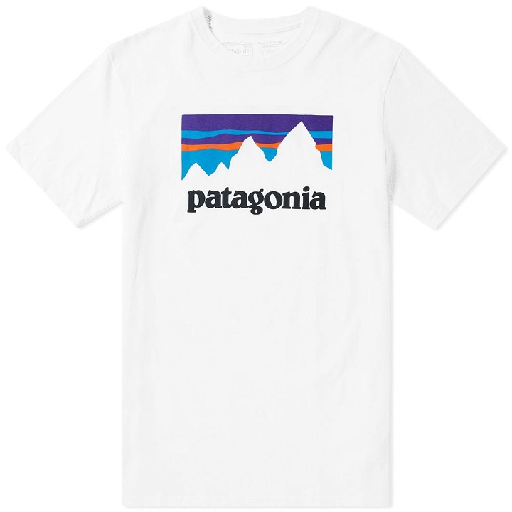 Photo: Patagonia Shop Sticker Responsibili-Tee White