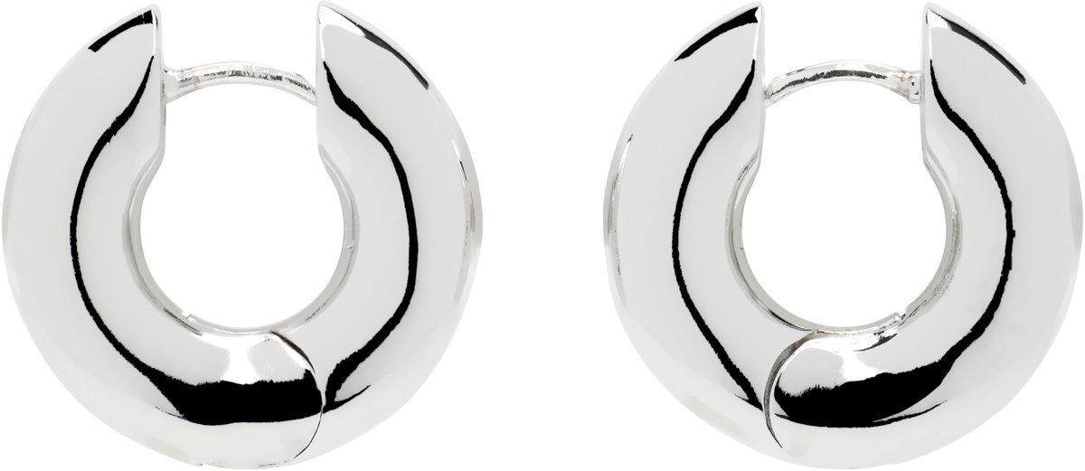 Laura Lombardi Silver Medium Terra Hoop Earrings