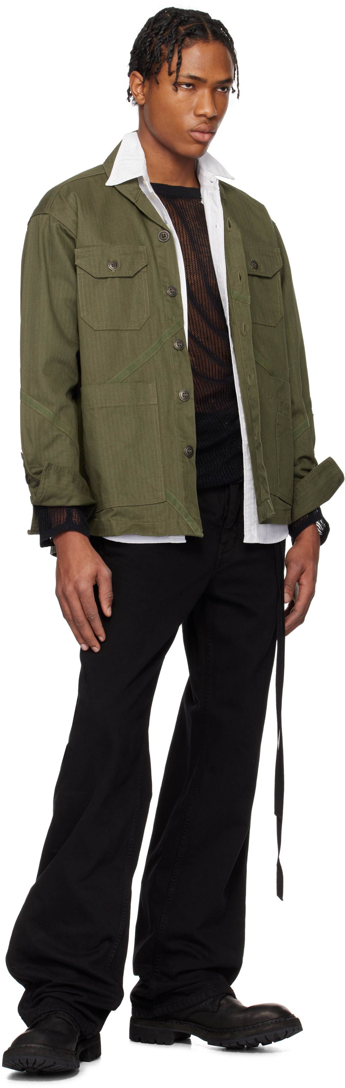 Greg Lauren Khaki Army Boxy Jacket
