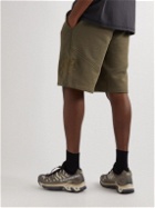 AFFIX - Intel Straight-Leg Logo-Embroidered Cotton-Jersey Shorts - Green