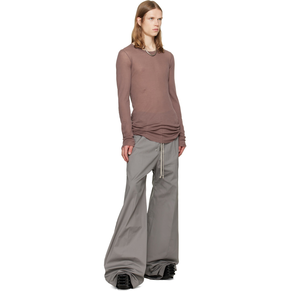 Rick Owens Gray Tower Wide Bela Trousers