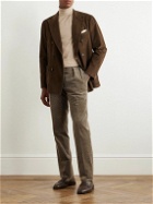 Ralph Lauren Purple label - Gregory Straight-Leg Pleated Cotton and Cashmere-Blend Corduroy Trousers - Brown