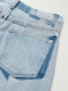 Kartik Research - Straight-Leg Upcycled Frayed Embellished Panelled Jeans - Blue