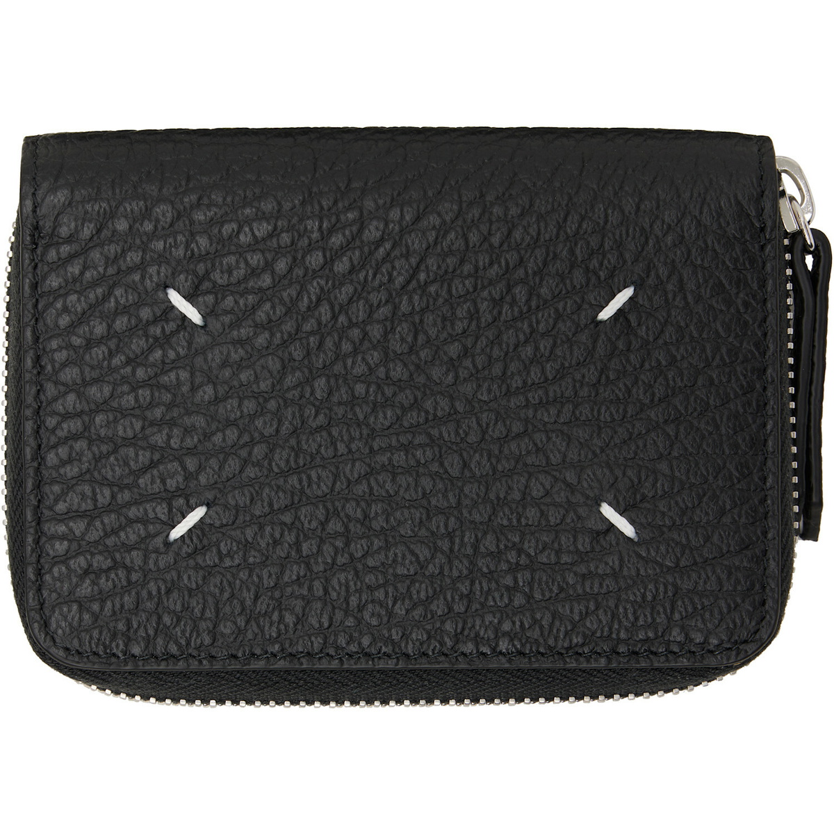 Maison Margiela Black Four Stitches Zip Wallet