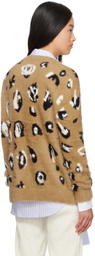 Charles Jeffrey LOVERBOY Brown Fluffy Label Cardigan