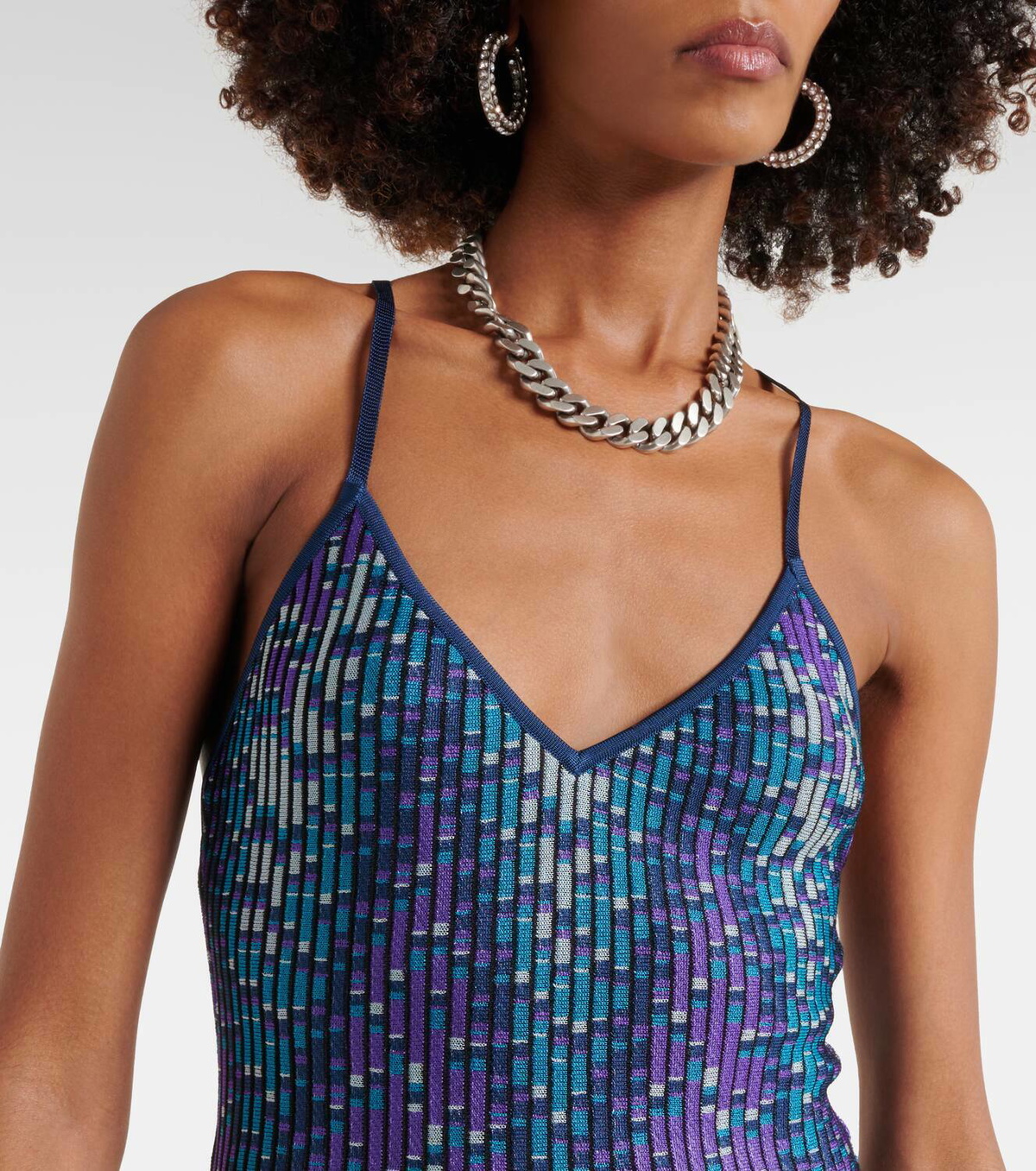 MISSONI ブラック チュニック 五分袖 5分袖オフタートルリブ切替コクーンチュニック｜40代 50代からの